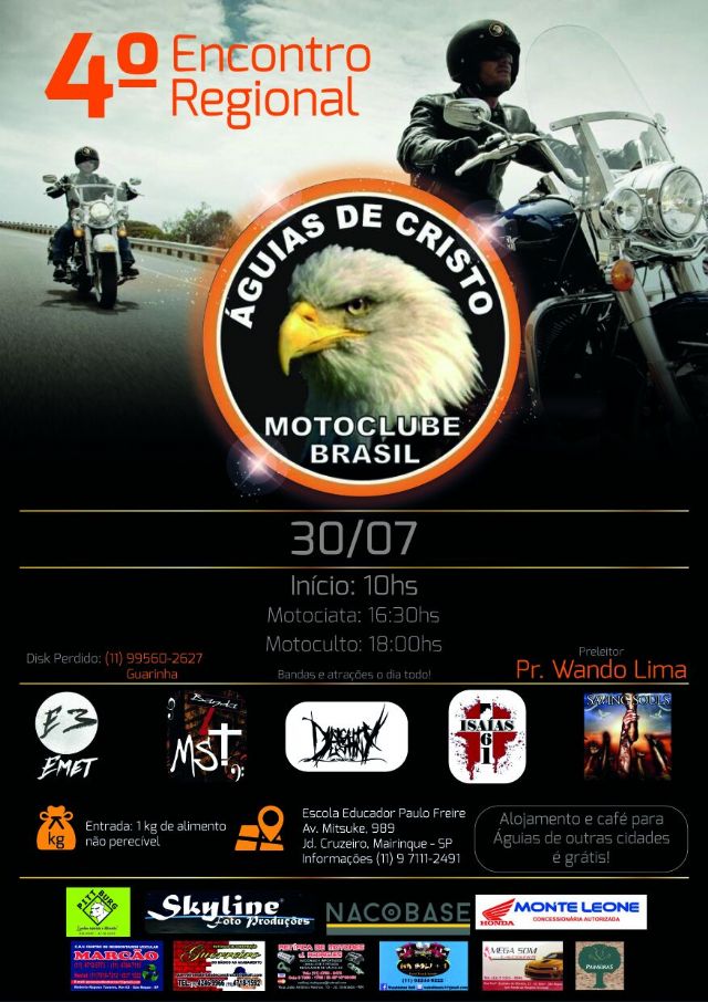 14° Encontro do moto clube Águias de Cristo 
