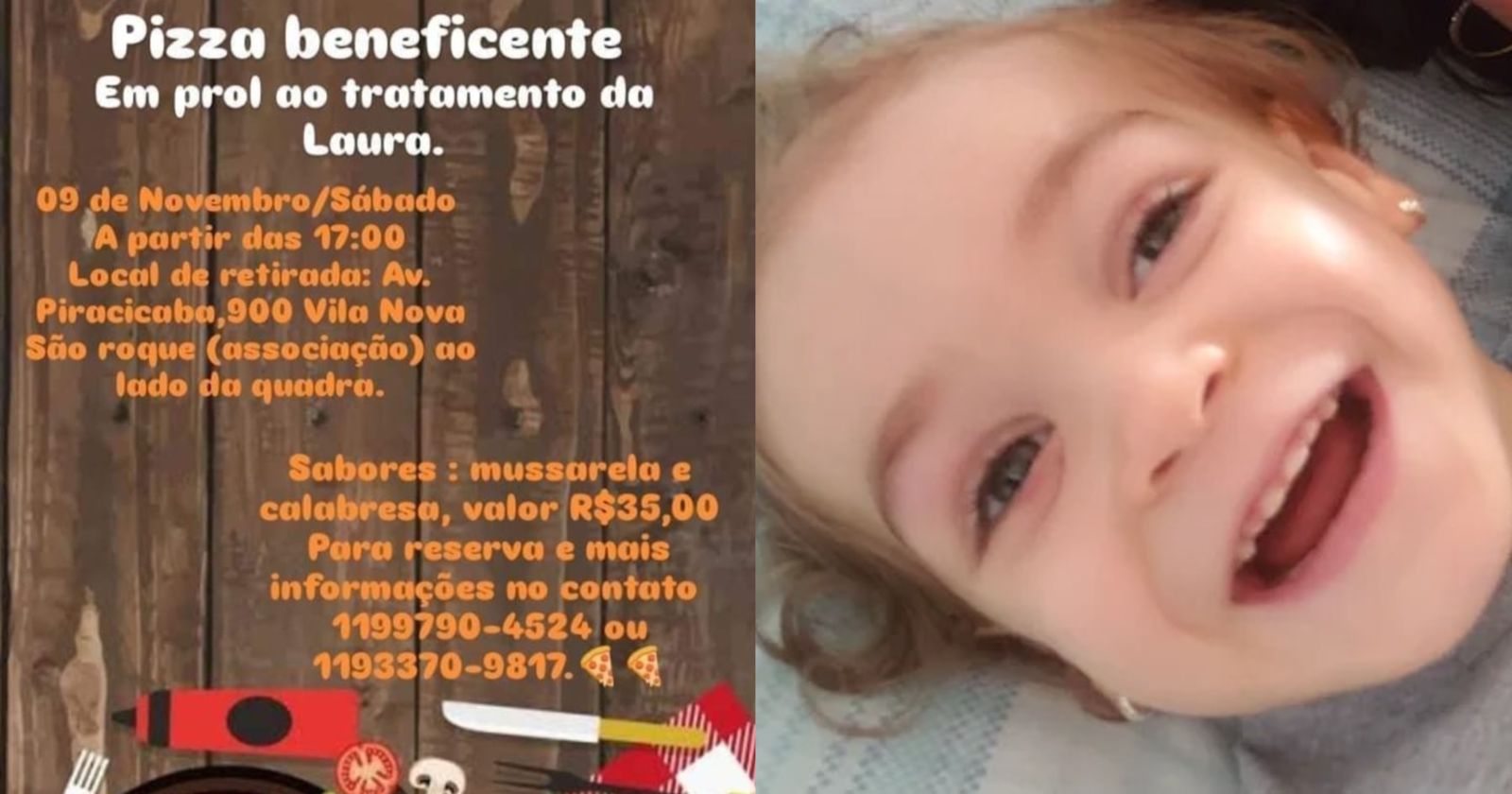 Família de São Roque faz pizzas beneficentes em prol do tratamento de criança de 2 anos