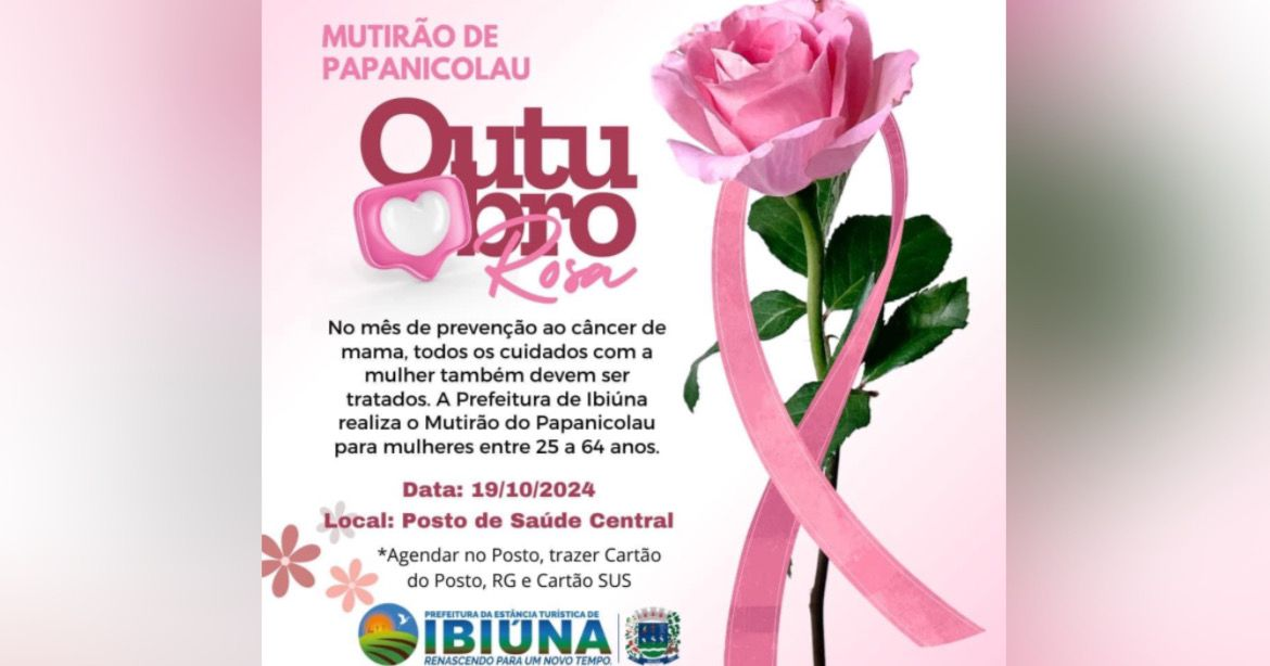 Prefeitura de Ibiúna realizará mutirão de exame preventivo no Outubro Rosa