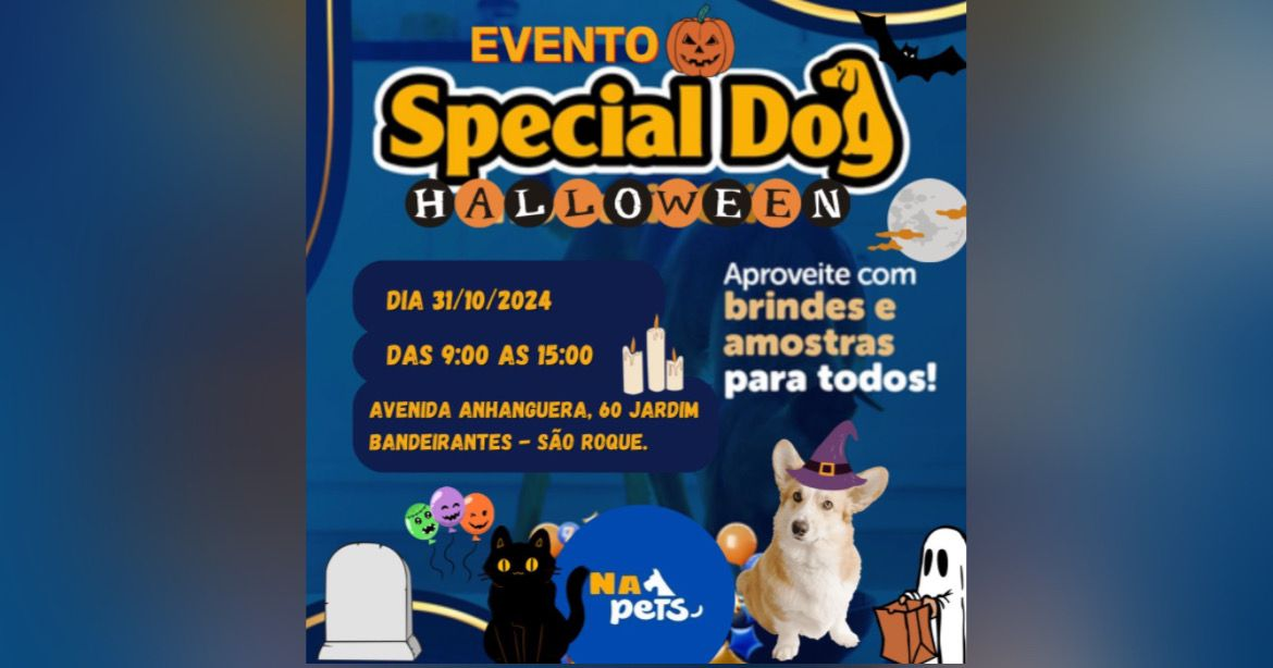 Loja de ração Na Pets realiza evento da Special Dog de Halloween, em São Roque