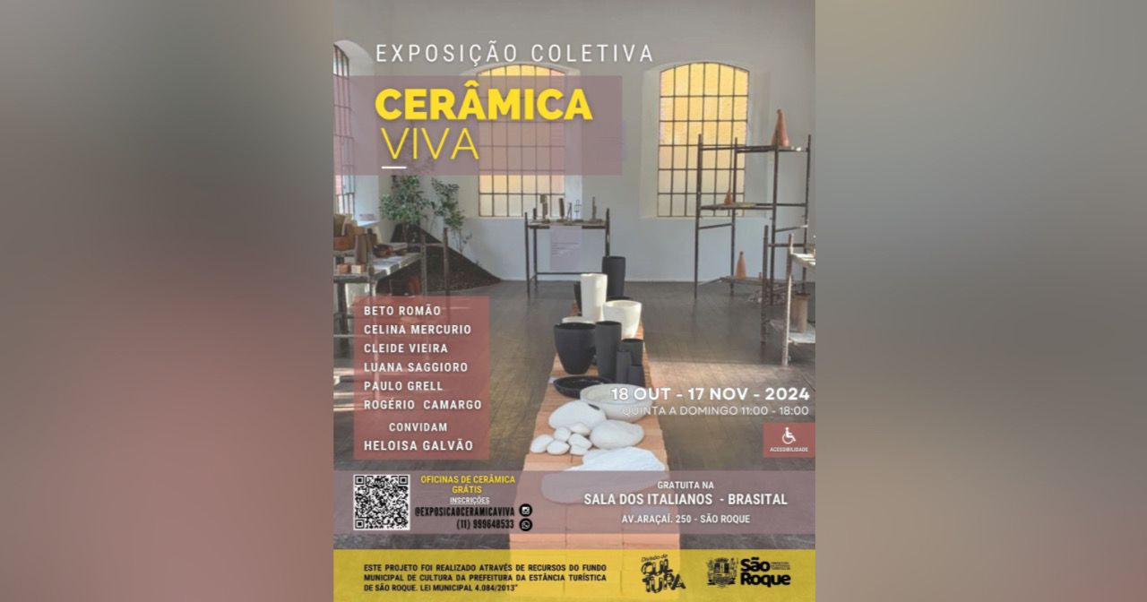 Exposição coletiva de cerâmica acontece na Brasital, em São Roque