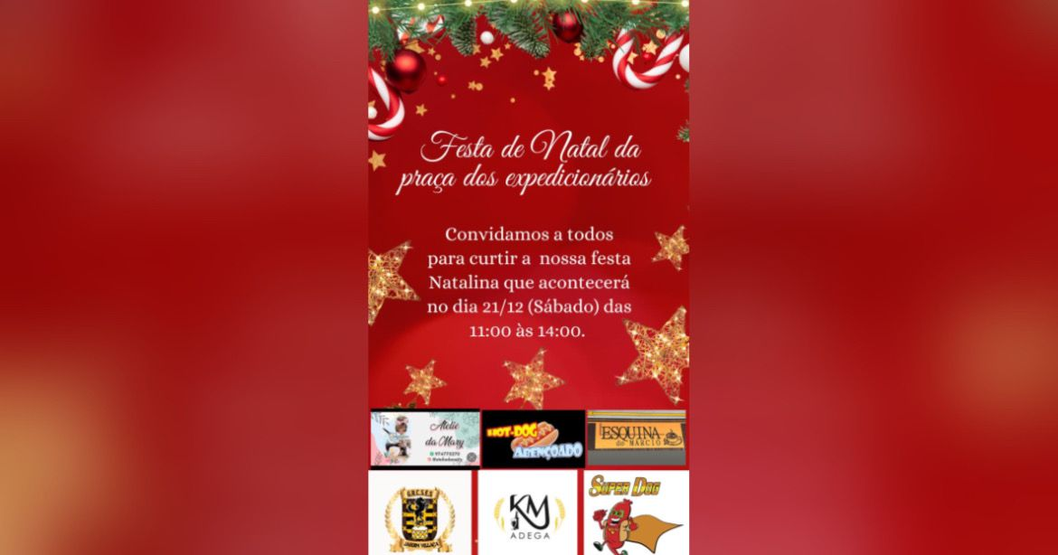 Festa beneficente de Natal acontece neste sábado (21) na Praça dos Expedicionários em São Roque